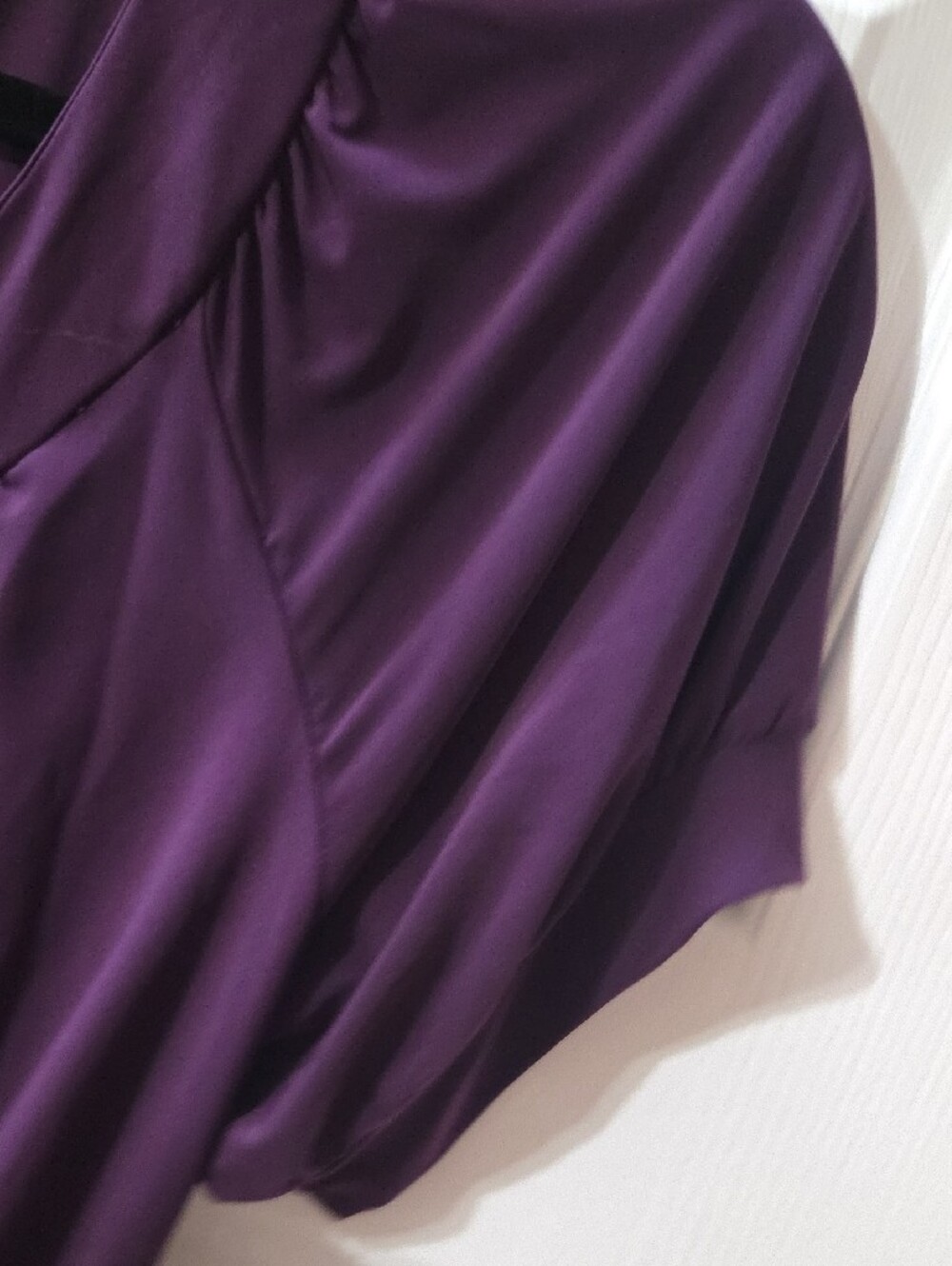 Short-Sleeve Purple Scoop Neck Tunic Top - Picture 5 of 10